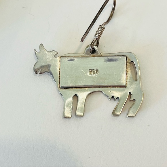 Sterling Silver Cow Earrings NWOT - Picture 3 of 4
